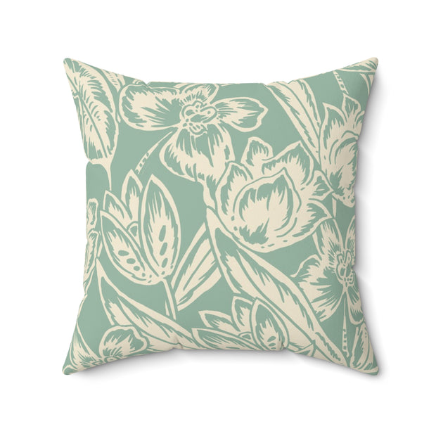 Floral Square Pillow – Botanical Throw Cushion