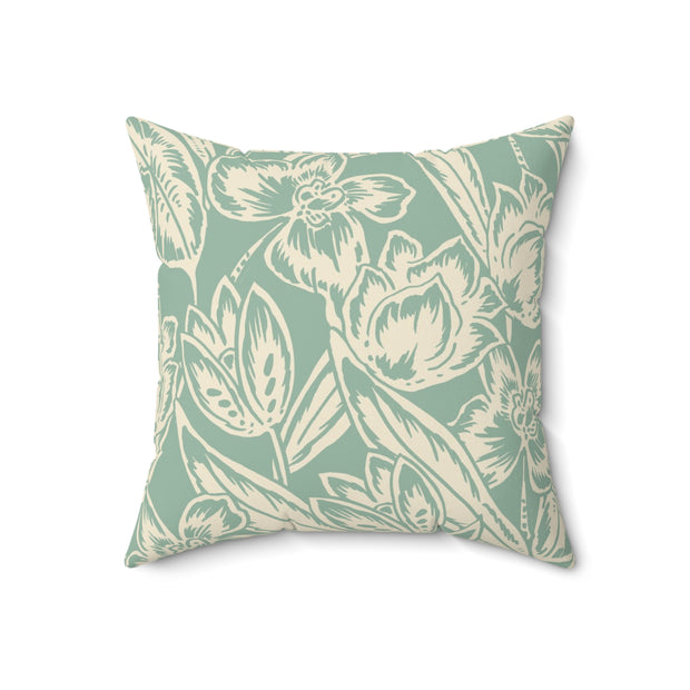 Floral Square Pillow – Botanical Throw Cushion