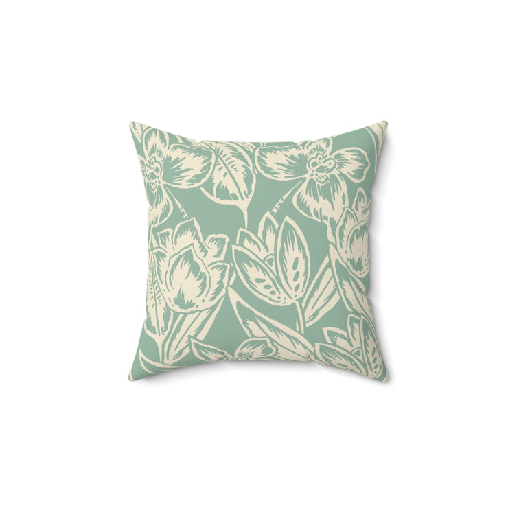 Floral Square Pillow – Botanical Throw Cushion