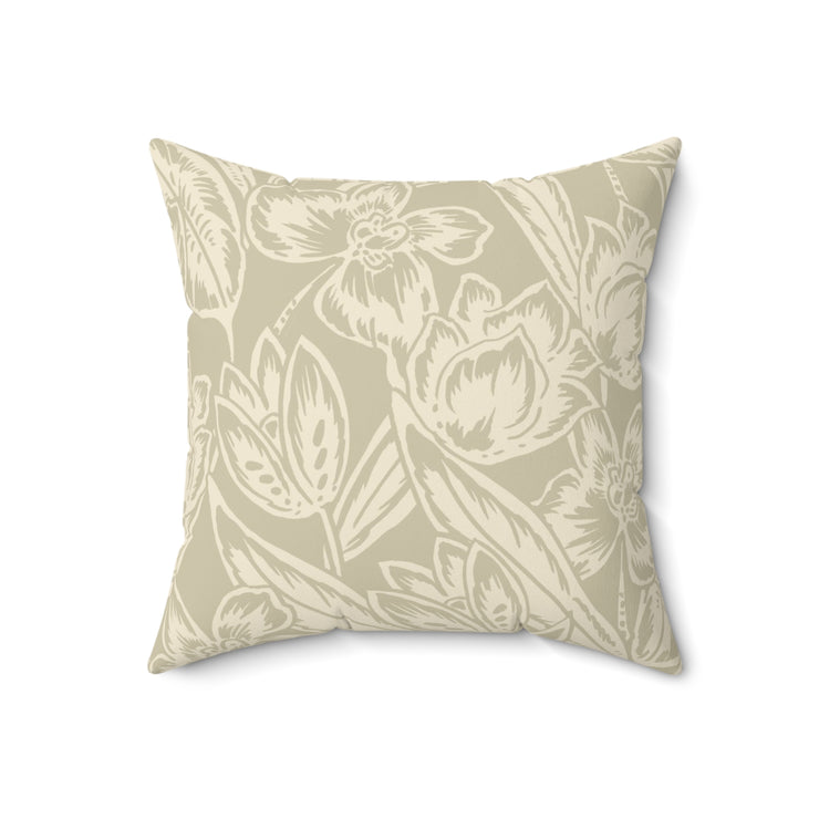 Floral Square Pillow – Classic Botanical Throw Cushion