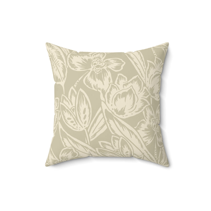 Floral Square Pillow – Classic Botanical Throw Cushion