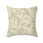 Floral Square Pillow – Classic Botanical Throw Cushion