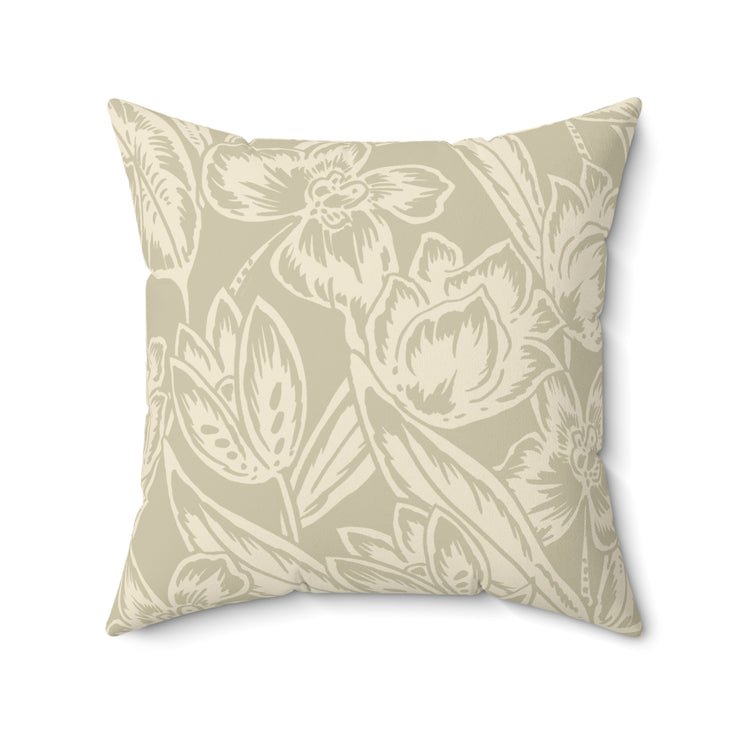 Floral Square Pillow – Classic Botanical Throw Cushion