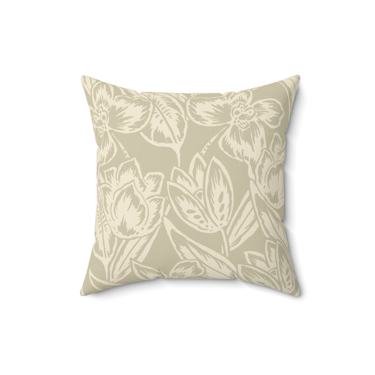 Floral Square Pillow – Classic Botanical Throw Cushion