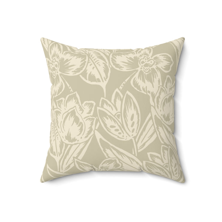 Floral Square Pillow – Classic Botanical Throw Cushion