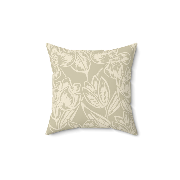 Floral Square Pillow – Classic Botanical Throw Cushion