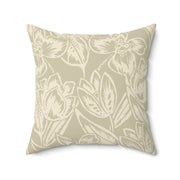 Floral Square Pillow – Classic Botanical Throw Cushion
