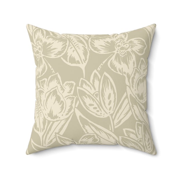 Floral Square Pillow – Classic Botanical Throw Cushion
