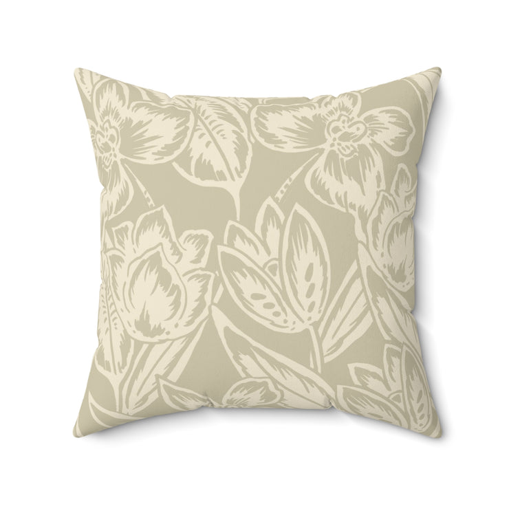 Floral Square Pillow – Classic Botanical Throw Cushion
