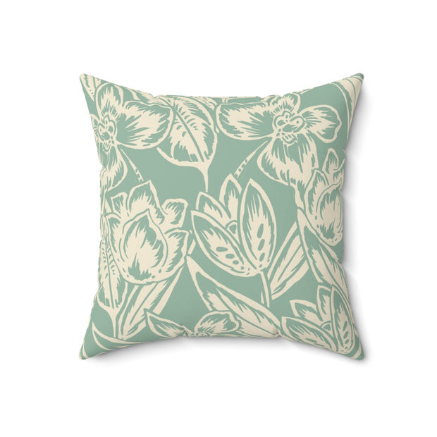 Floral Square Pillow – Botanical Throw Cushion