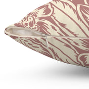 Floral Square Pillow – Beige Botanical Throw Cushion