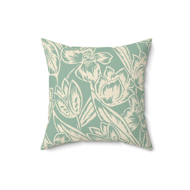 Floral Square Pillow – Botanical Throw Cushion