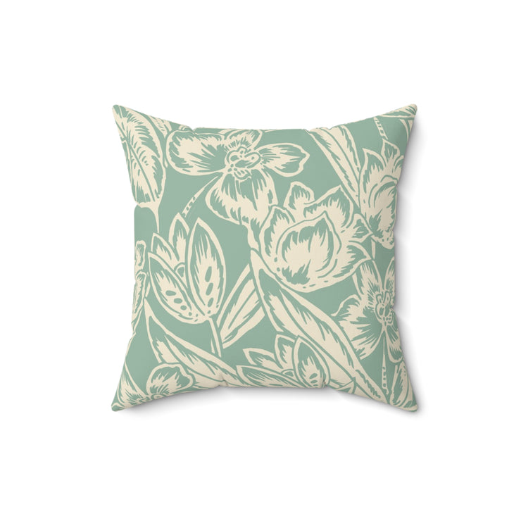 Floral Square Pillow – Botanical Throw Cushion
