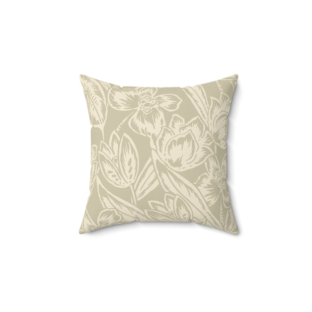 Floral Square Pillow – Classic Botanical Throw Cushion
