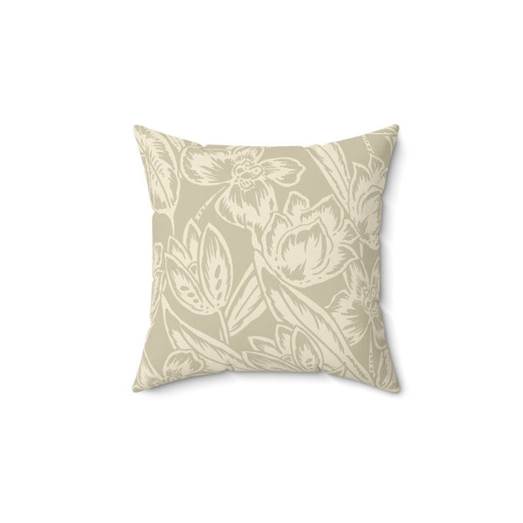 Floral Square Pillow – Classic Botanical Throw Cushion