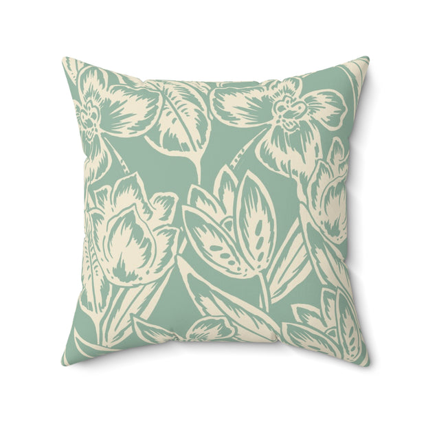 Floral Square Pillow – Botanical Throw Cushion